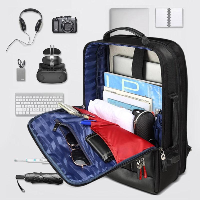 Great Anti Theft Enlarge Backpack - USB External Charge 15.6 Inch Laptop Backpack - Waterproof (1U78)