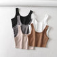 Sexy women Summer Crop Tops - Sleeveless Short Cotton U Collar Knitted Bar Top (TB3)(F19)