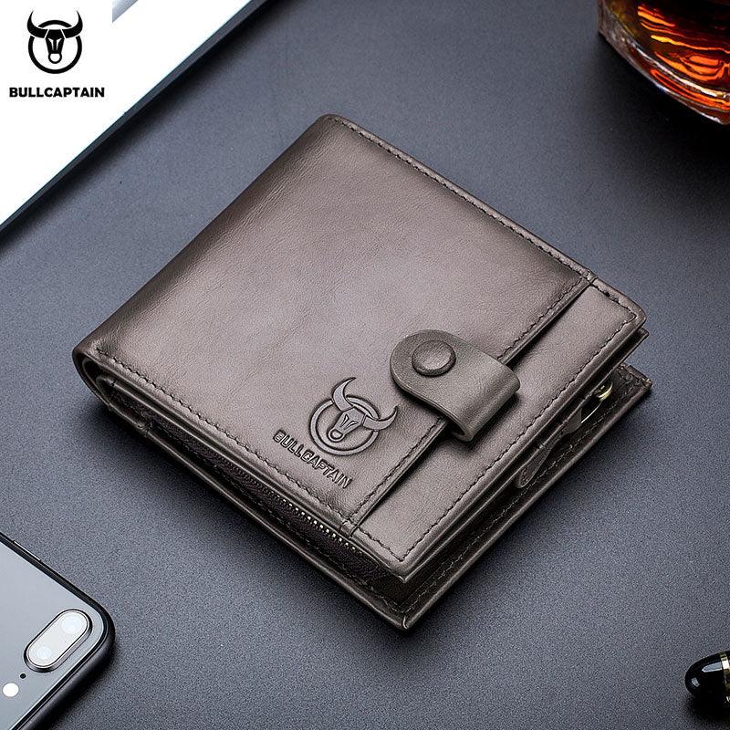 Men's Wallet Genuine Leather Wallets With Zipper - Coin Pocket Card Holder Luxury Wallet (D17)(MA5)