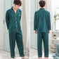 Couple Pajama Set - Silk Satin Long Sleeve Sleepwear Suit - Lover Man & Woman Clothes (ZP3)
