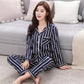 New Couple Pajama Sets - Silk Satin Striped Sleepwear - Lover Man & Woman Pajamas (ZP3)