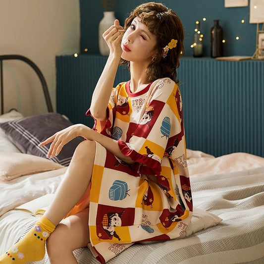 Amazing Women's Nightgowns - Summer Spring Dressing Gowns - Girls Cotton Sleepwear Nightwear (ZP2)