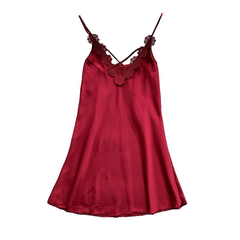 Trending Gorgeous Women's Nightwear - Silk Sleepwear - Lace Embroidery Nightgown (ZP2)