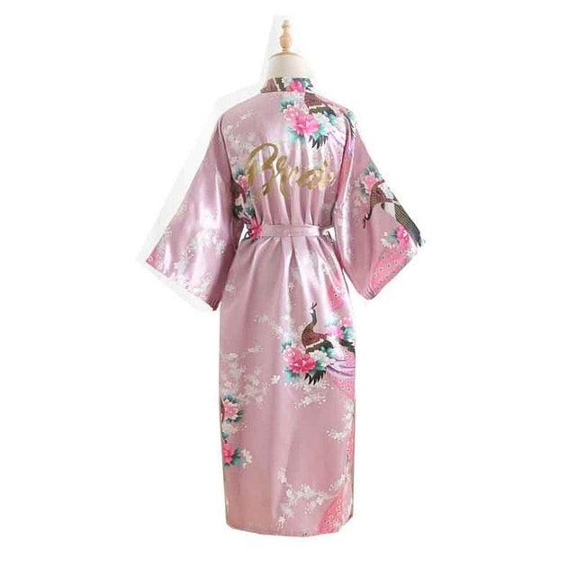 Trending Women's Gorgeous Bridesmaid Sexy Long Satin Wedding Kimono Robes - Sleepwear Nightgown (ZP4)