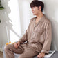Silk Satin Pajama Set - Couples Long Sleeve Male & Women Sleepwear - Trending Pajamas Set (D90)(ZP3)