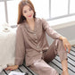 Silk Satin Pajama Set - Couples Long Sleeve Male & Women Sleepwear - Trending Pajamas Set (D90)(ZP3)