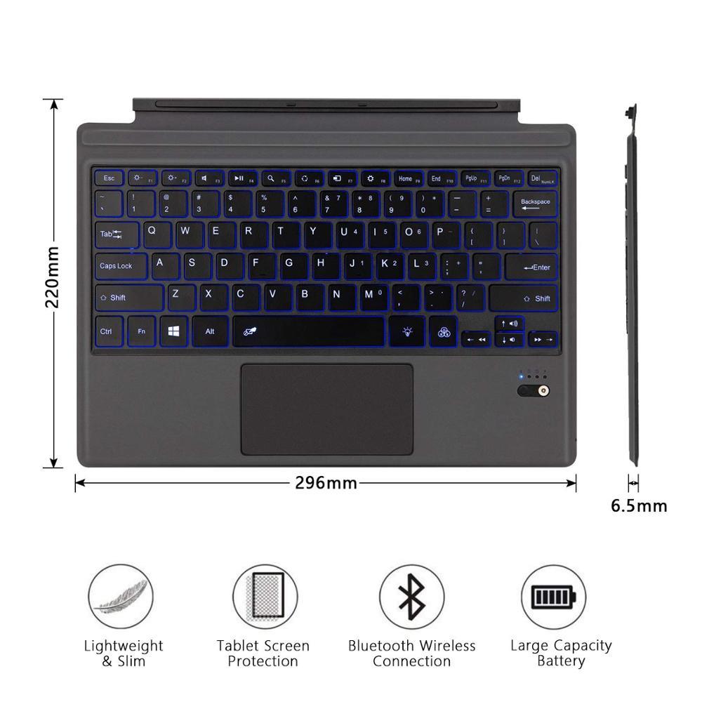 Great Backlit Wireless Bluetooth Keyboard For Microsoft Surface Pro 6 2018 / Pro 5 2017/ Pro 4 Bluetooth Wireless Keyboard (TLC4)(F47)
