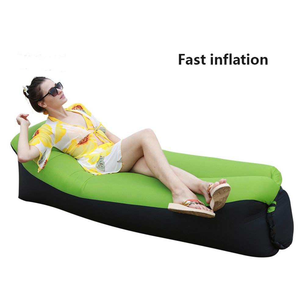 Beach Lounge Chair - Fast Folding Camping Sleeping Bag - Waterproof Inflatable Sofa (2LT1)(F105)