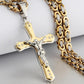 Bible Silver Color Jesus Cross Stainless Steel Pendants Necklaces - Long Chain Necklace (MJ2)(F83)