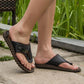 Genuine Leather Flip Flops - Men Luxury Slippers - Summer Outdoor Beach Casual Sandals (MSC6)