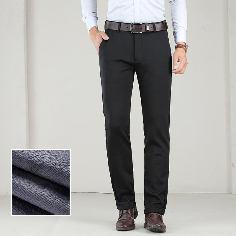Big Size Winter Men Warm Casual Pants - Business Fashion Classic Style Thicken Stretch Trousers (TG1)(CC2)(F9)(F11)(F10)