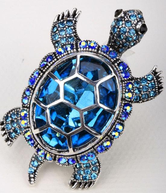 Cute Big Turtle Stretch Ring - Crystal Silk Scarf Jewelry Gift (1U81)(7JW)