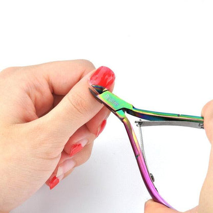 10x5cm Rainbow Nail Cuticle Cutter Nipper Clipper Finger & Toe Cuticle Scissor Remover Nail Art Tools (N3)(1U85)(F85)