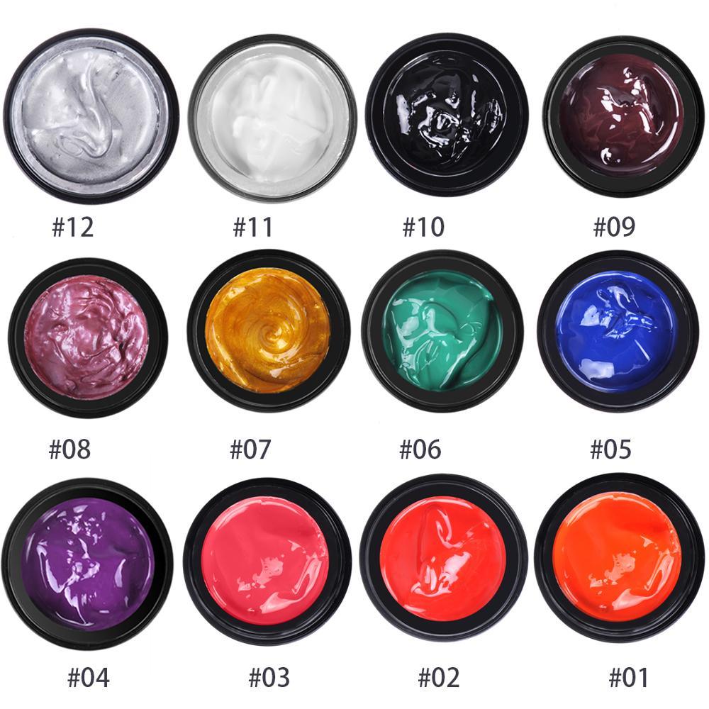 12 Colors Set 8ml Nail Stamping Gel Polish UV Light Cure Manicure Plate Print (N2)(1U85)