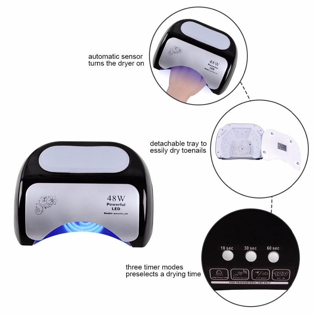 48W 36 Led Nail Lamp UV LED Gel Nail Dryer Curing Manicure Pedicure UV Lamp Machine Drying Auto Sensor (N3)(1U85)