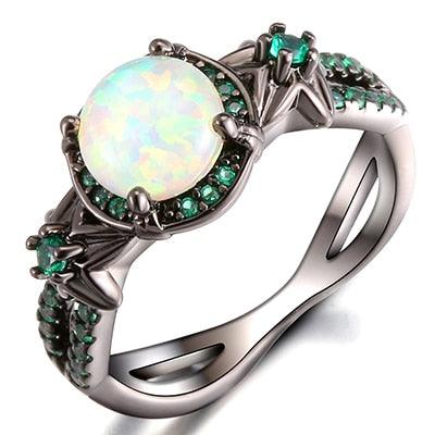 Plated Natural Crystal Birthstone Women Rings - Geometric Opal Druzy Rings (2U81)
