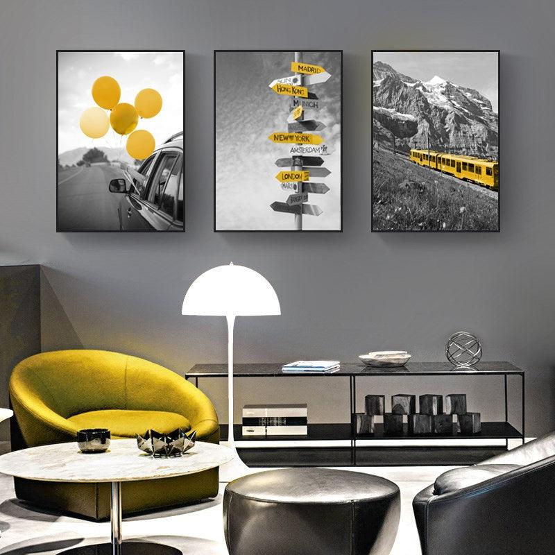 Black and White Photograph Landscape Picture Home Decor Nordic Canvas Painting Wall Art (D62)(AD1)