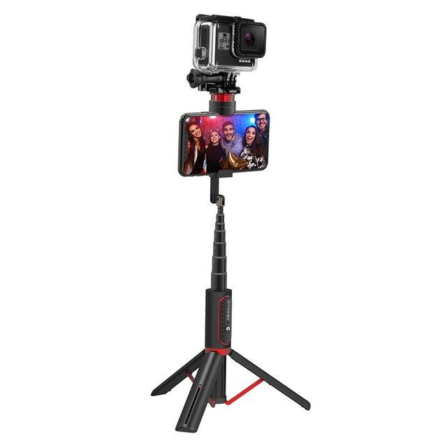 BW-BS10 Sport All In One Wireless Bluetooth Selfie Stick Foldable Monopod Tripod Selfie Sticks for Camera Phones (RS)(1U50)