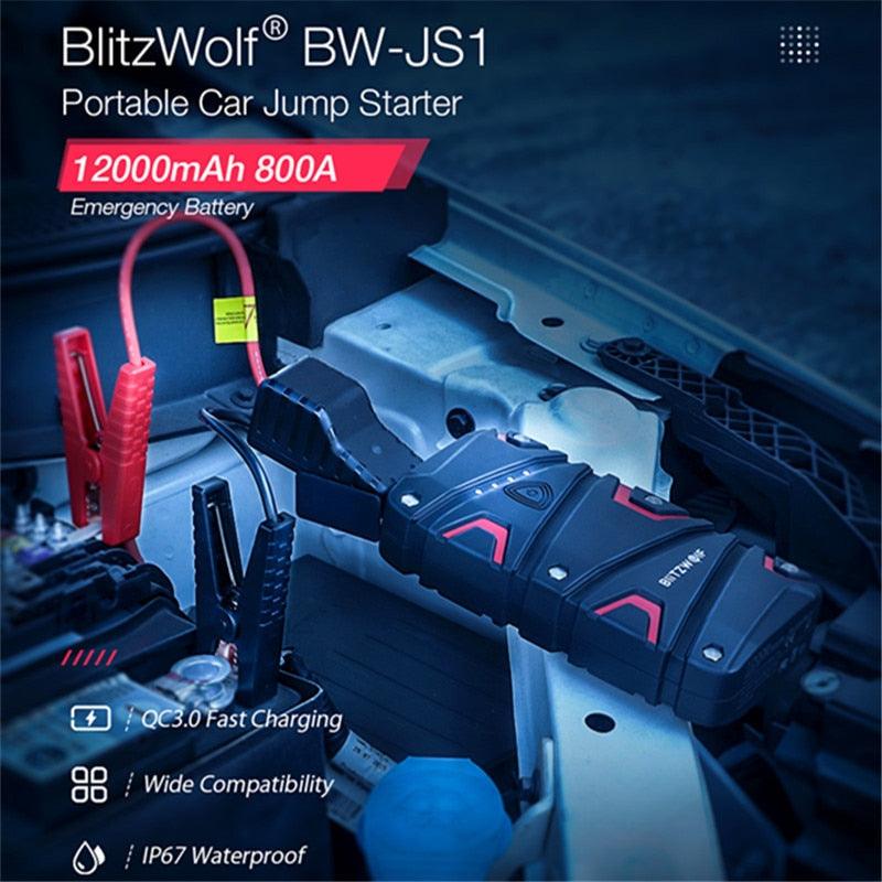 Great BW-JS1 Portable Car Jump Starter - 12000mAh 800A Emergency Battery Booster Power Bank - Waterproof (1U104)(1U89)(1LT1)(1LT1)(F104)