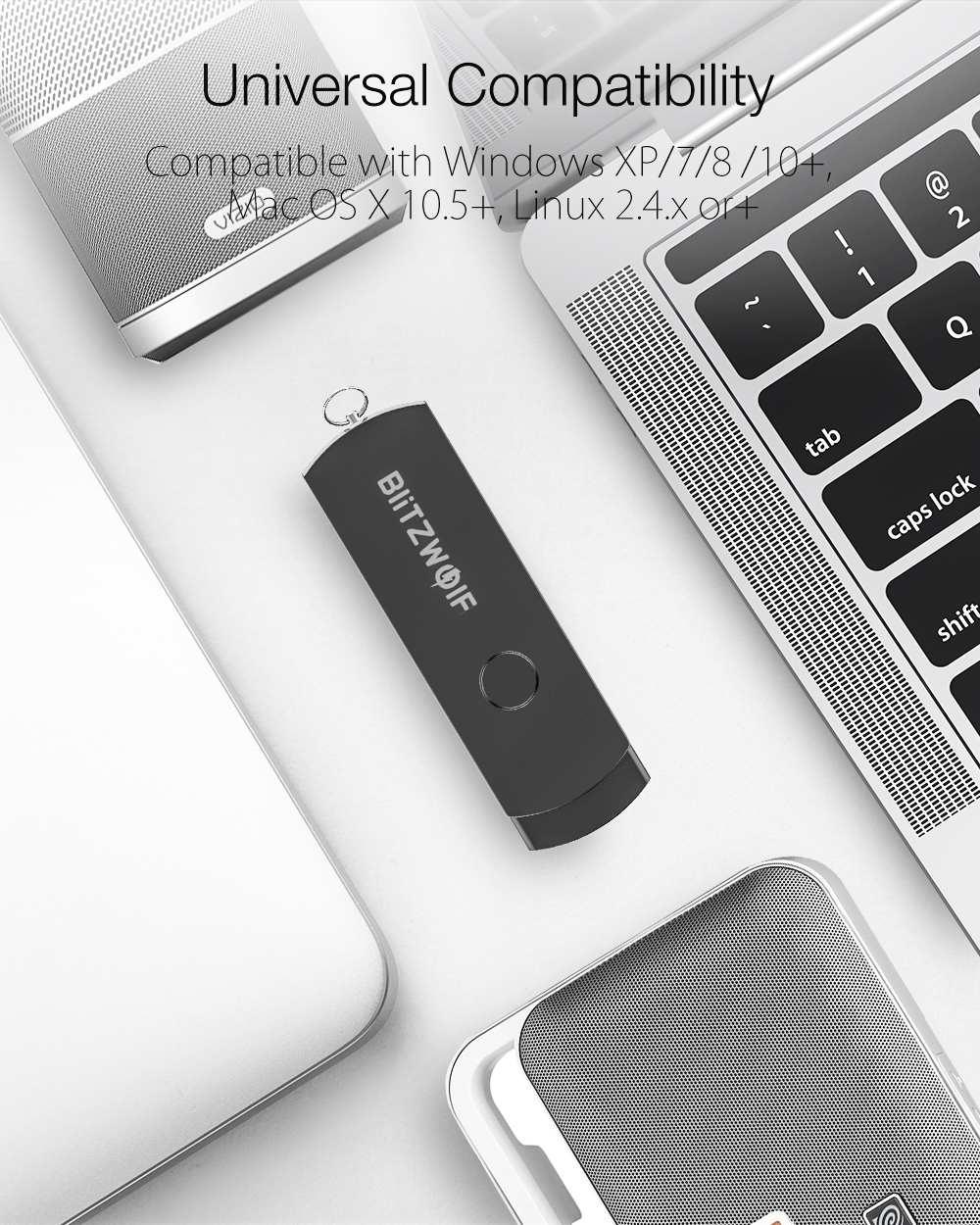 BW-UP2 USB3.2 Gen 2 Flash Drive 64/128/256GB 360° Flash Drive Rotating Memory Disk - 64GB Storage USB Flash Drives (D52)(CA3)(1U52)
