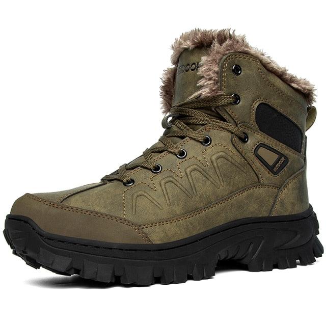 Great Brand Leather Men Boots Winter with Fur Warm Snow Boots Man Casual Outdoor Shoes High Quality Waterproof Ankle Boots Men Size (MSB1)(MSF6)(F13)(1U13)(1U16)(MSB4)