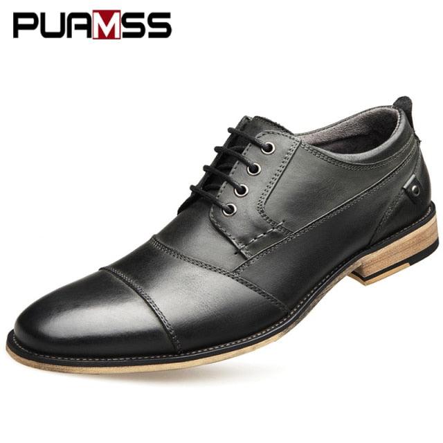 New Men Dress Shoes - Formal Handmade Business Leather Lace-up Shoes (MSF2)