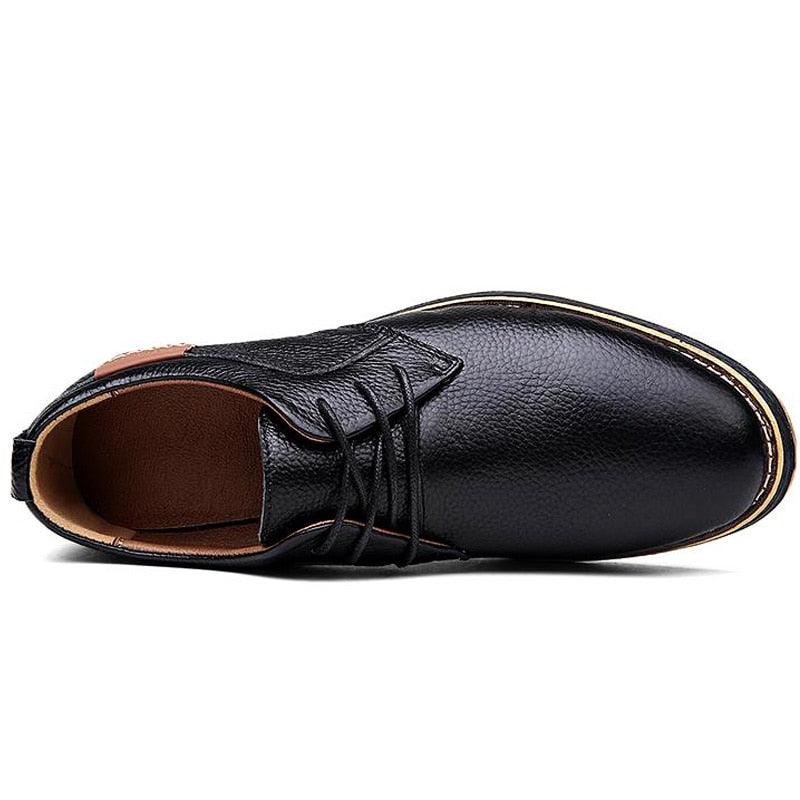 Men's Dress Shoes - Genuine Leather Men's Oxford Shoes - Lace Up Comfortable Fashion (MSF2)(F14)