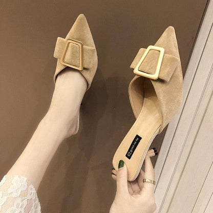 Amazing Slip On Mules Leopard Shoes - Women Slides Low Heel Shoes (SH3)(SS1)(WO4)