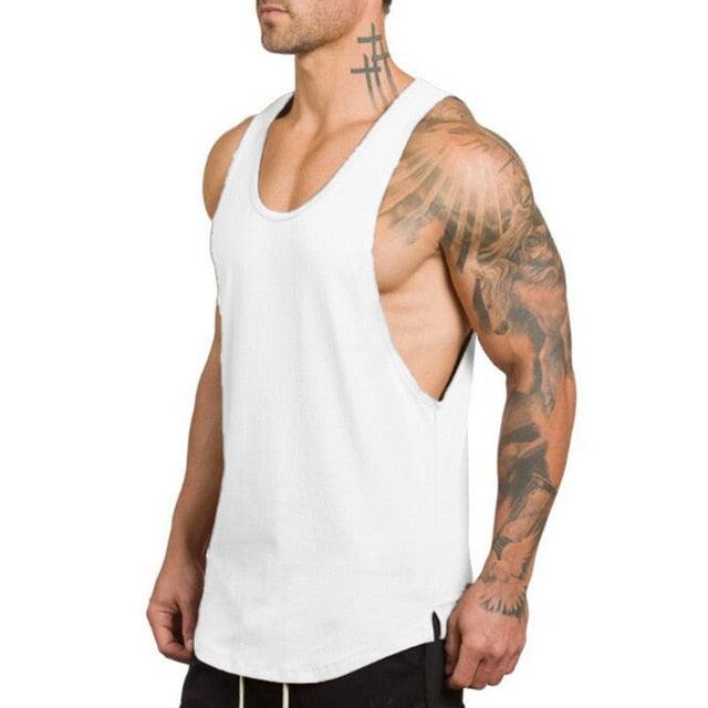 Men's Fitness Stringer Tank Top Vest - Sportswear Undershirt (TM7)