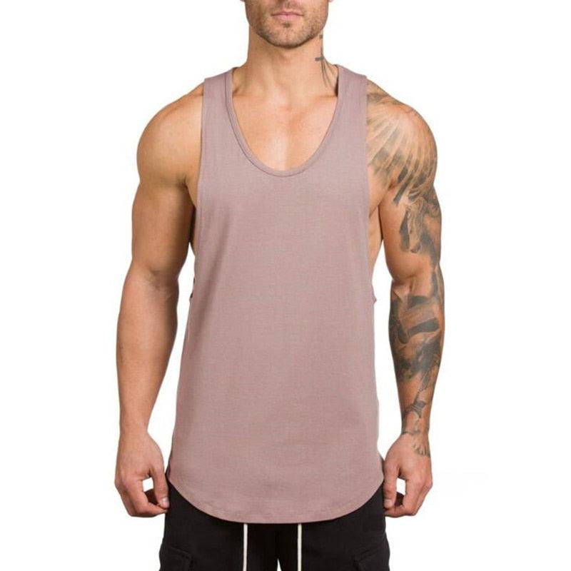 Men's Fitness Stringer Tank Top Vest - Sportswear Undershirt (TM7)