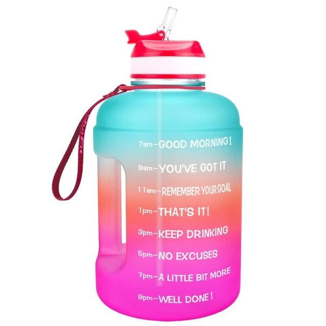 1 Gallon Water Bottle with Straw Time Marker 3.78L 2.2L 1.3L BPA Free (1AK1)