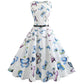 Nice Summer Dress - Women Robe Vintage Dress - Butterfly Print Big Swing - Rockabilly Pin Up Party Dresses (BWM)(WS06)(BCD1)(F30)(F35)