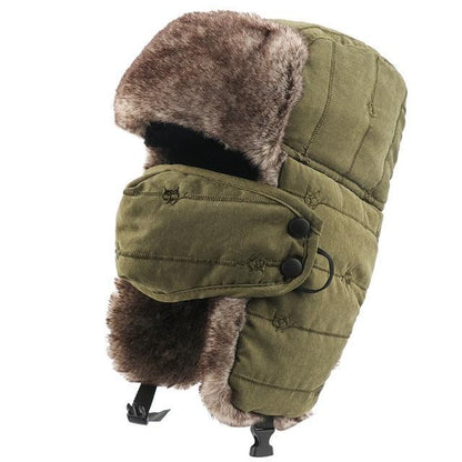 Warm Trapper Hat - Men Women Windproof Winter Bomber Hats - Thermal Faux Fur Earflap Snow Cap (MA8)(F103)