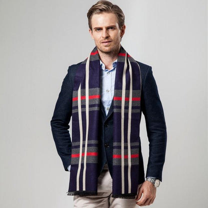 Trending New Men's Scarf - Plaid Scarf - Men's Imitation Cashmere Casual Warm Scarf (D17)(MA7)