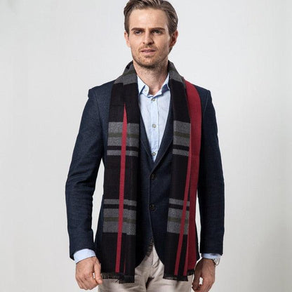 Trending New Men's Scarf - Plaid Scarf - Men's Imitation Cashmere Casual Warm Scarf (D17)(MA7)