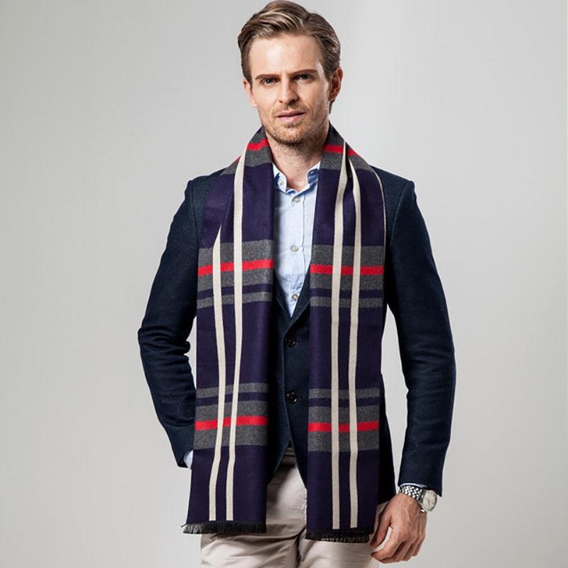 Trending New Men's Scarf - Plaid Scarf - Men's Imitation Cashmere Casual Warm Scarf (D17)(MA7)