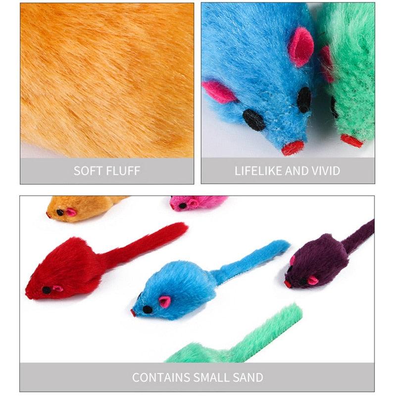 12 Pcs/set Pet Cat Toys Set - Funny Mouse Animal Toy Pet Training Interactive Bite Cats Squeaky Toys (D75)(8W3)