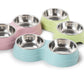 Cool Feeder Drinking Bowls for Dogs Cats Pet Food Bowl Solid Round Two-in-one Plastic Stainless Steel Bowl (2W4)