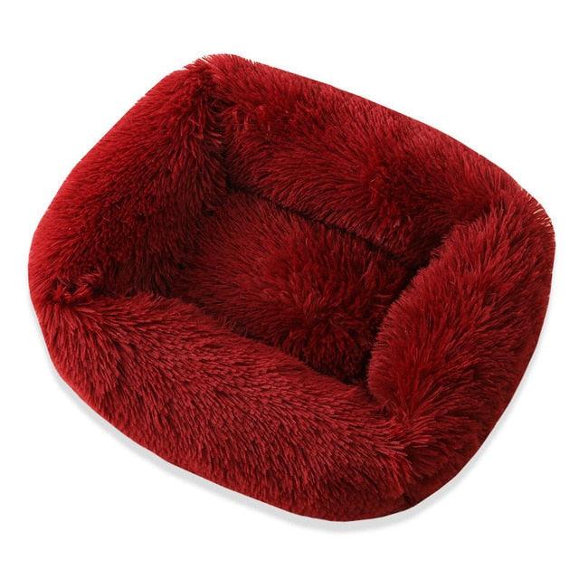 Soft Pet House Dog Bed -Coral Fleece Square Solid Color Warm Pet Beds (6W3)(4W3)(F74)