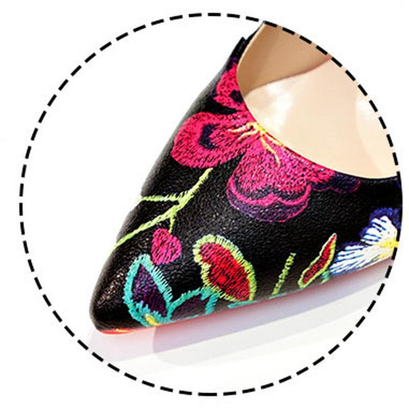 Gorgeous Pointed High Heels Fine Shoes - Floral Pattern Decorative Shoes - Fashion Women's Shoes (D37)(SH1)(WO2)(CD)