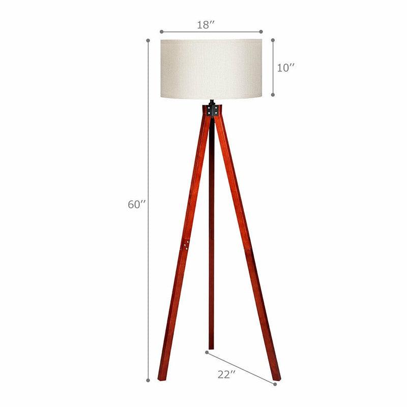 Modern Wood Tripod Floor Lamp with Foot Switch (LL6)(1U58)