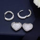 Micro Pave Cubic Zirconia High Quality Lovely Cute Rose Gold Color Small CZ Hoop Heart Earrings (2JW3)(2JW2)(F81)