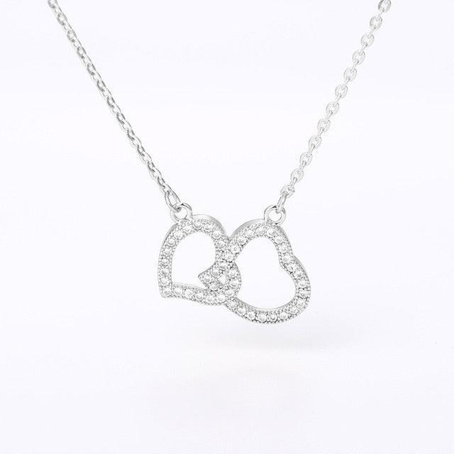 Gorgeous Double Heart Necklaces - Women Love Pendants Jewelry (2U81)
