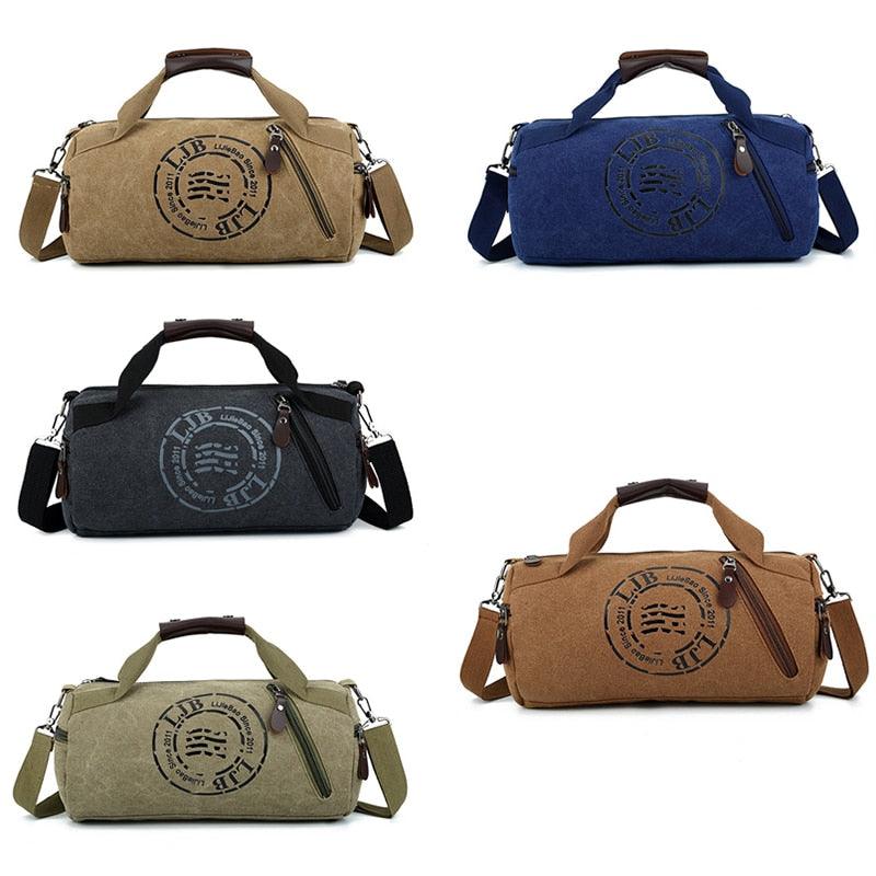 Canvas Gym Duffle Bag - Fitness Gadgets Shoulder Gym Bag - Training Sports Bag - Travel (D78)(LT3)