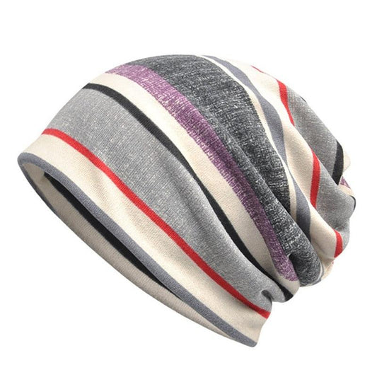 Striped Flannel Casual Style Sunshade Breathable Stretch Sun Hat - Neck Warmer Hat (2U103)