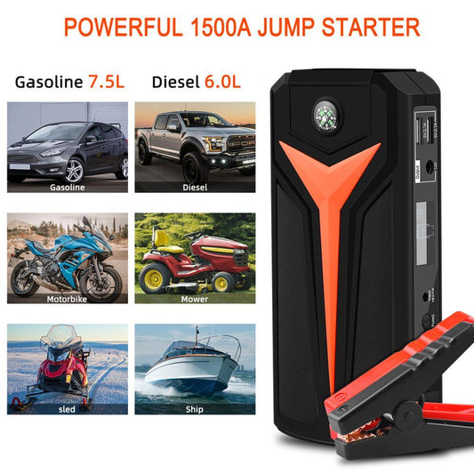 Car Jump Starter 1500A Jump Starter Booster 12V Car Buster Auto Starting Device Vehicle Emergency Start Battery Power Bank (CT6)(3U60)