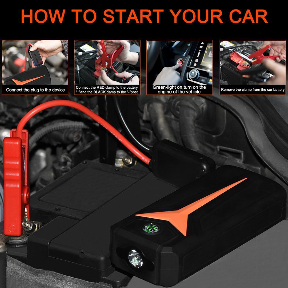 Car Jump Starter 1500A Jump Starter Booster 12V Car Buster Auto Starting Device Vehicle Emergency Start Battery Power Bank (CT6)(3U60)