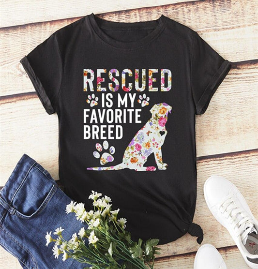 Pet Lovers Cartoon Print T Shirt - Women Short Sleeve Top - Summer Flowers Dog Print T Shirts - New Women Clothes (3U19)