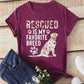 Pet Lovers Cartoon Print T Shirt - Women Short Sleeve Top - Summer Flowers Dog Print T Shirts - New Women Clothes (3U19)
