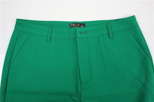 Casual High Waist Cotton Pants - Women's Fashion Elegant Slim Waist oversized Trousers - Plus Size Pencil Pant (BP)